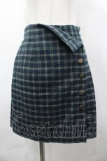 画像1: Fi.n.t / エンブレム釦サイドプリーツスカパン  グリーンチェック I-26-04-29-094-CA-PA-SA-ZI (1)
