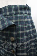 画像3: Fi.n.t / エンブレム釦サイドプリーツスカパン  グリーンチェック I-26-04-29-094-CA-PA-SA-ZI (3)