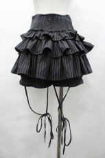 画像2: Amilige / ハイウエストエンブレムボタン付きフリルパンツ  黒 I-26-04-29-095-PU-PA-SA-ZI (2)