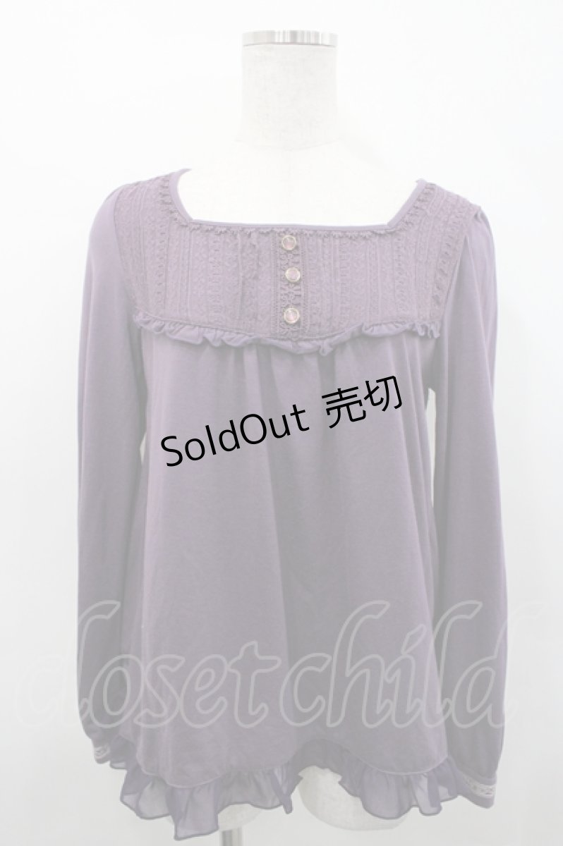 画像1: axes femme / 刺繍デザインプルオーバー M パープル I-26-04-29-009-AX-TO-TE-ZI (1)