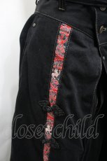 画像4: Desoro Works / 悪鬼討伐洋袴  黒Ｘ赤 I-26-04-29-097-GO-PA-SA-ZI (4)