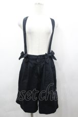 画像1: PINK HOUSE / リボン付吊りハーフパンツ  黒 I-26-04-29-098-LO-PA-SA-ZI (1)