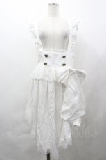 画像1: 十二月暖暖 / リボンブローチ付きエプロン  白 I-26-04-29-100-LO-OP-SA-ZI (1)