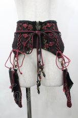 画像1: Ozz oneste / チャイナボタンポケット付きコルセット  黒Ｘ赤 I-26-04-29-101-OO-ZA-SA-ZI (1)