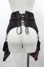 画像2: Ozz oneste / チャイナボタンポケット付きコルセット  黒Ｘ赤 I-26-04-29-101-OO-ZA-SA-ZI (2)