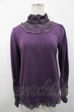 画像1: axes femme / 首元レース切替ビジュープルオーバー M パープル I-26-04-29-010-AX-TO-TE-ZI (1)