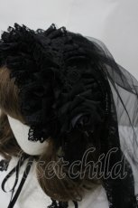 画像2: Triple fortune / レースローズヴェールヘッドドレス  黒 I-26-04-29-108-EL-AC-SA-ZI (2)