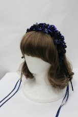 画像1: Atelier Beatrice / ローズパールカチューシャ  青X黒 I-26-04-29-114-GO-AC-SA-ZI (1)