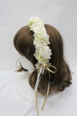 画像2: Atelier Beatrice / ローズパールカチューシャ  アイボリーＸ白 I-26-04-29-115-GO-AC-SA-ZI (2)