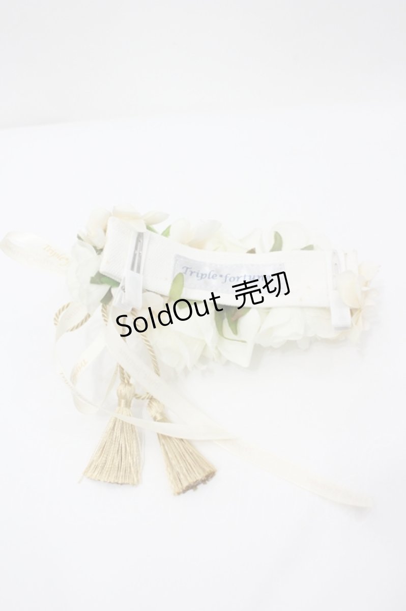 画像2: Triple fortune / ローズリボンタッセルヘッドドレス  アイボリー I-26-04-29-121-EL-AC-SA-ZI (2)