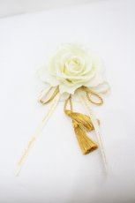 画像1: Triple fortune / ローズリボンクリップ  白 I-26-04-29-122-EL-AC-SA-ZI (1)