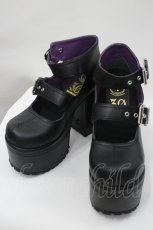 画像2: YOSUKE / 超厚底ベルティッドパンプス 23.5CM 黒 I-26-04-29-123-PU-SH-SA-ZI (2)