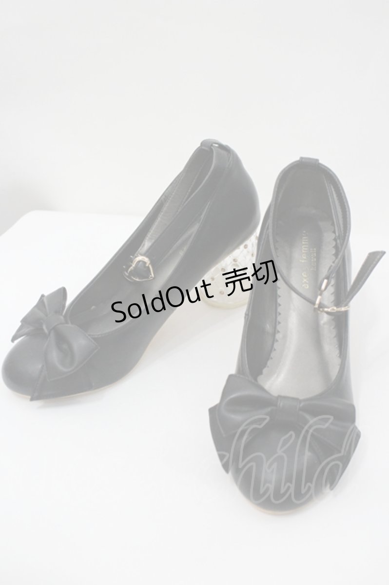 画像2: axes femme POETIQUE / クリアヒールビジューパンプス L 黒 I-26-04-29-124-AX-SH-SA-ZTK043 (2)