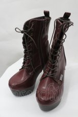 画像1: YOSUKE / レースアップストームショートブーツ M ボルドー I-26-04-29-125-PU-SH-SA-ZI (1)