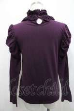 画像2: axes femme / 薔薇モチーフハイネックカットソー M パープル I-26-04-29-012-AX-TO-TE-ZI (2)