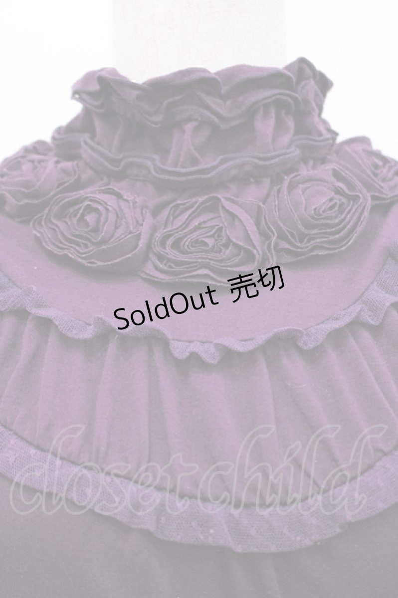 画像3: axes femme / 薔薇モチーフハイネックカットソー M パープル I-26-04-29-012-AX-TO-TE-ZI (3)