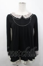 画像1: axes femme / レース襟ヨーク切替プルオーバー M 黒 I-26-04-29-002-AX-TO-TE-ZI (1)