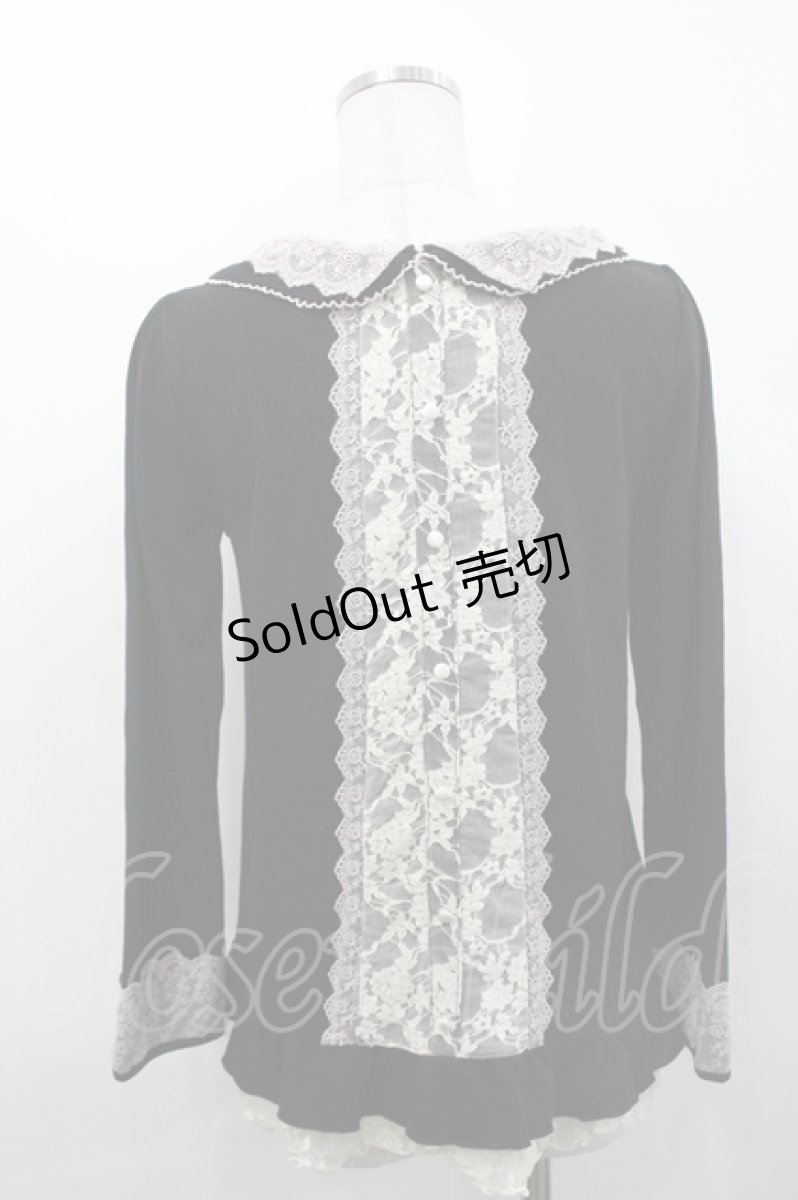 画像2: axes femme / レース襟ヨーク切替プルオーバー M 黒 I-26-04-29-002-AX-TO-TE-ZI (2)