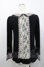 画像2: axes femme / レース襟ヨーク切替プルオーバー M 黒 I-26-04-29-002-AX-TO-TE-ZI (2)