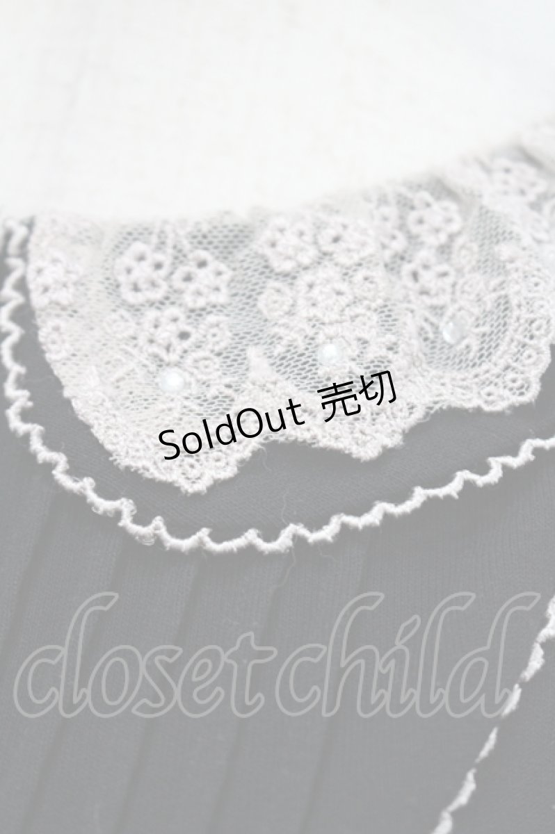 画像3: axes femme / レース襟ヨーク切替プルオーバー M 黒 I-26-04-29-002-AX-TO-TE-ZI (3)