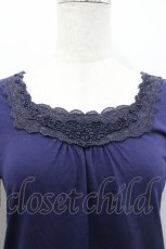 画像3: axes femme / 袖ギャザープルオーバー M ネイビー I-26-04-29-019-AX-TO-TE-ZI (3)