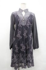 画像1: axes femme / 刺繍入りチュールチュニック M パープル×グレー I-26-04-29-020-AX-TO-TE-ZI (1)