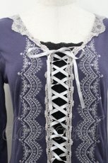 画像3: axes femme / レースアップカットソー M パープル I-26-04-29-021-AX-TO-TE-ZI (3)