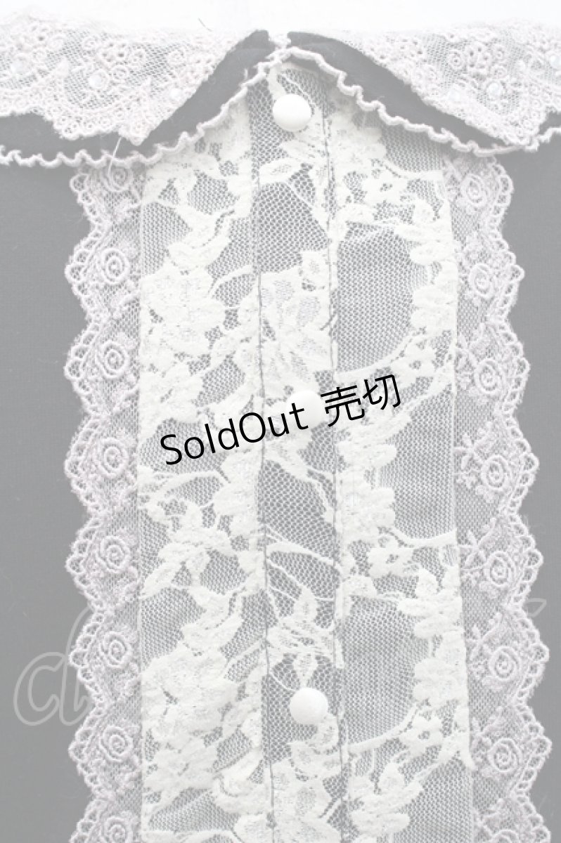 画像4: axes femme / レース襟ヨーク切替プルオーバー M 黒 I-26-04-29-002-AX-TO-TE-ZI (4)