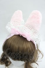 画像3: Angelic Pretty / Ribbon Bunny Cafeカチューシャ  ピンクＸ白 I-26-04-30-075-AP-AC-SA-ZI (3)
