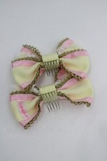 画像2: Angelic Pretty / Dreamリボンパールコーム  イエローＸピンク I-26-04-30-032-AP-AC-SA-ZI (2)