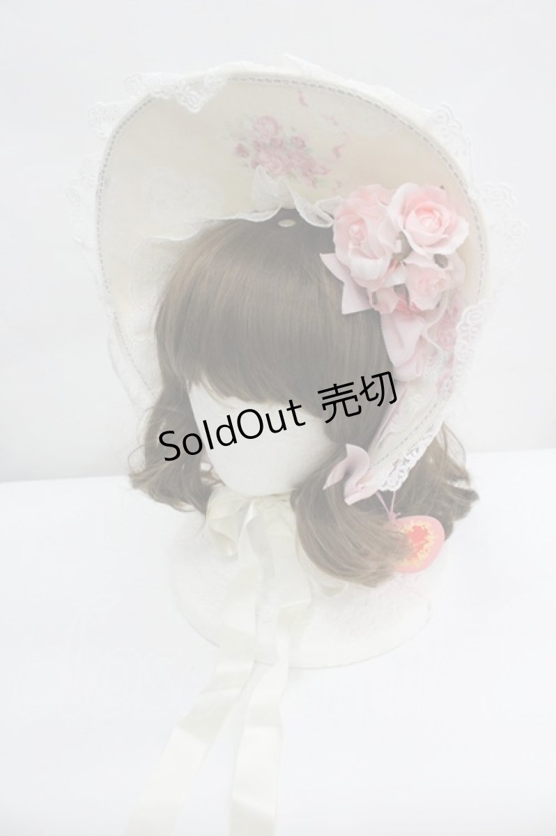 画像1: BABY,THE STARS SHINE BRIGHT / Juno’s Bouquet 乙女の誓い 柄ボンネット  生成り I-26-04-30-046-BA-AC-SA-ZI (1)