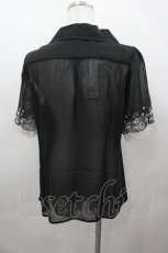 画像3: axes femme / 袖薔薇刺繍ブラウス L クロ I-26-05-02-048-AX-BL-SA-ZI (3)