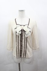 画像1: axes femme / 刺繍入りBIGリボンプルオーバー M キナリ I-26-05-02-052-AX-TO-SA-ZI (1)