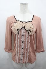 画像1: axes femme / 刺繍入りBIGリボンプルオーバー M アワピンク I-26-05-02-053-AX-TO-SA-ZI (1)