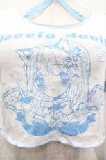 画像3: 歯痛研究中心 Evil Tooh / プリントカットソー  白Ｘサックス I-26-05-02-007-LO-TO-SA-ZI (3)