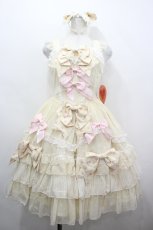 画像1: BABY,THE STARS SHINE BRIGHT / Sweet Candy Ribbonジャンパースカート(カチューシャセット)  アイボリー I-26-05-02-076-BA-OP-SA-ZI (1)