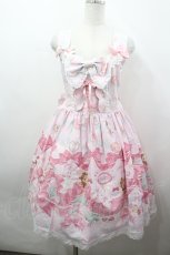画像1: BABY,THE STARS SHINE BRIGHT / くみゃちゃんの Ribbon Ribbon C’est Bon Belle JourneeジャンパースカートI型  ピンク I-26-05-02-080-BA-OP-SA-ZI (1)