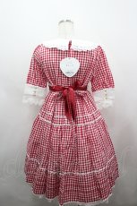 画像3: BABY,THE STARS SHINE BRIGHT / シャーメインワンピース  赤Ｘ白チェック I-26-05-02-083-BA-OP-SA-ZI (3)