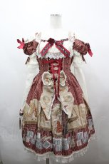 画像1: BABY,THE STARS SHINE BRIGHT / Little RED Riding Hood メルヘンの森のおとぎ話 柄ワンピース  エンジ I-26-05-02-084-BA-OP-SA-ZI (1)