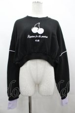 画像1: lilLilly / レイヤードカラースウェットトップス  ブラック×ラベンダー I-26-05-02-009-LO-TO-SA-ZI (1)