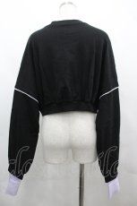 画像2: lilLilly / レイヤードカラースウェットトップス  ブラック×ラベンダー I-26-05-02-009-LO-TO-SA-ZI (2)