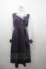 画像1: axes femme / 薔薇×時計刺繍ドッキングワンピース F パープル I-26-05-02-103-AX-OP-SA-ZI (1)