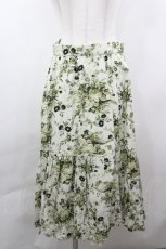 画像1: INGEBORG / 花柄スカート 9号 オフ×グリーン I-26-05-02-125-LO-SK-TE-ZI (1)