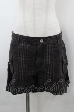 画像1: ALGONQUINS / チェック&プリーツフラップショートパンツ  ブラウンＸチェック I-26-05-02-127-AL-PA-SA-ZI (1)