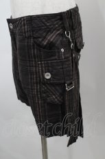 画像2: ALGONQUINS / チェック&プリーツフラップショートパンツ  ブラウンＸチェック I-26-05-02-127-AL-PA-SA-ZI (2)