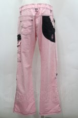 画像3: ALGONQUINS / ZIPポケットパンツ  ピンクＸ黒 I-26-05-02-129-AL-PA-SA-ZI (3)