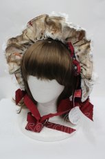 画像1: BABY,THE STARS SHINE BRIGHT / Little RED Riding Hood メルヘンの森のおとぎ話 柄ボンネット  ボルドー I-26-05-02-144-BA-AC-SA-ZI (1)