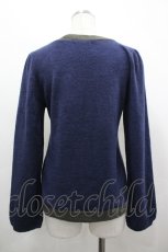 画像2: axes femme / ダイヤリボンニットトップス  ネイビーＸ白 I-26-05-02-020-AX-TO-SA-ZI (2)