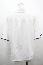 画像2: axes femme / 夏の星空刺繍ボウタイブラウス  白Ｘネイビー I-26-05-02-021-AX-BL-SA-ZI (2)