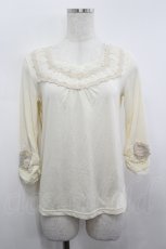 画像1: axes femme / ドットシフォンレースカットソー  キナリ I-26-05-04-033-AX-TO-SA-ZI (1)
